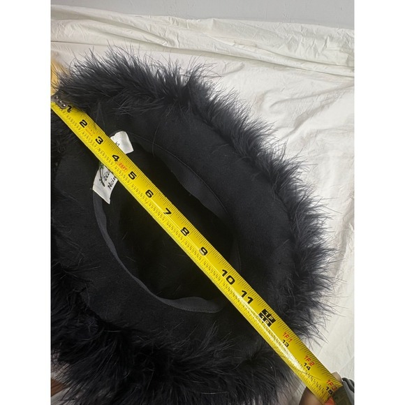 Frank Olive for Naiman Marcus Black marabou Feather Cloche Hat Elegant Glamour main image 7